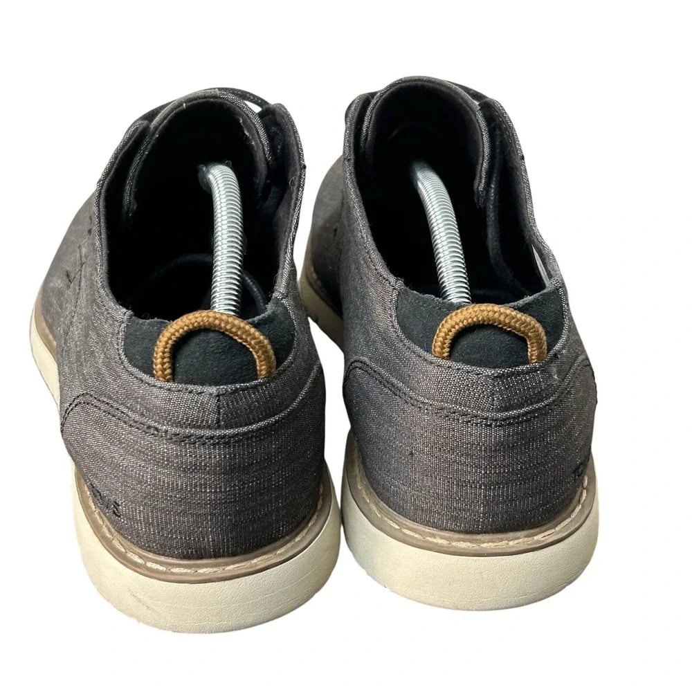 TOMS Shoes Men's Navi‎ Oxford Sneakers Gray Canvas Lace Up Round Toe Shoes Sz 12